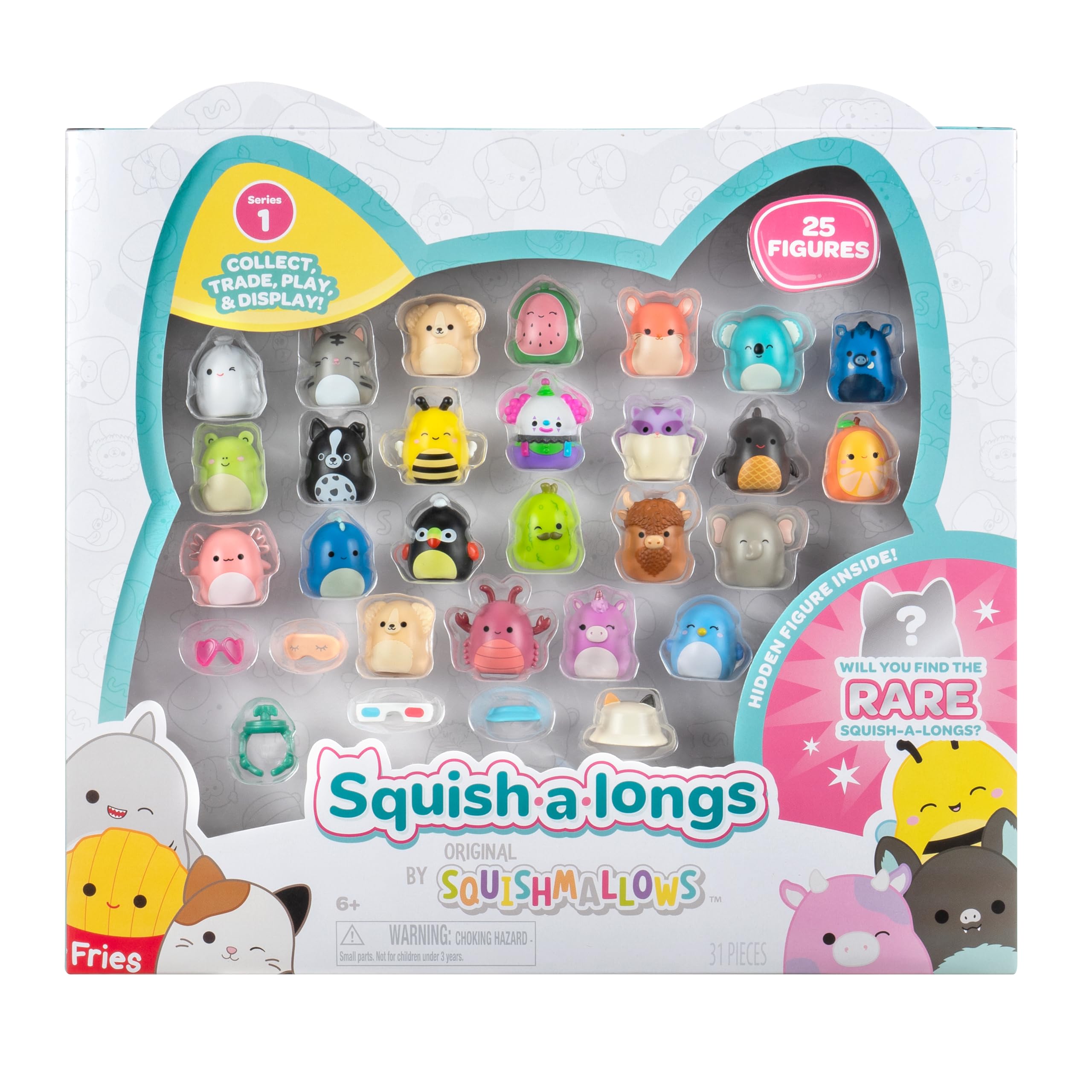 Amazon.com: Squish-a-longs 25 Pack - Series 1 - (25) 1” Mini
